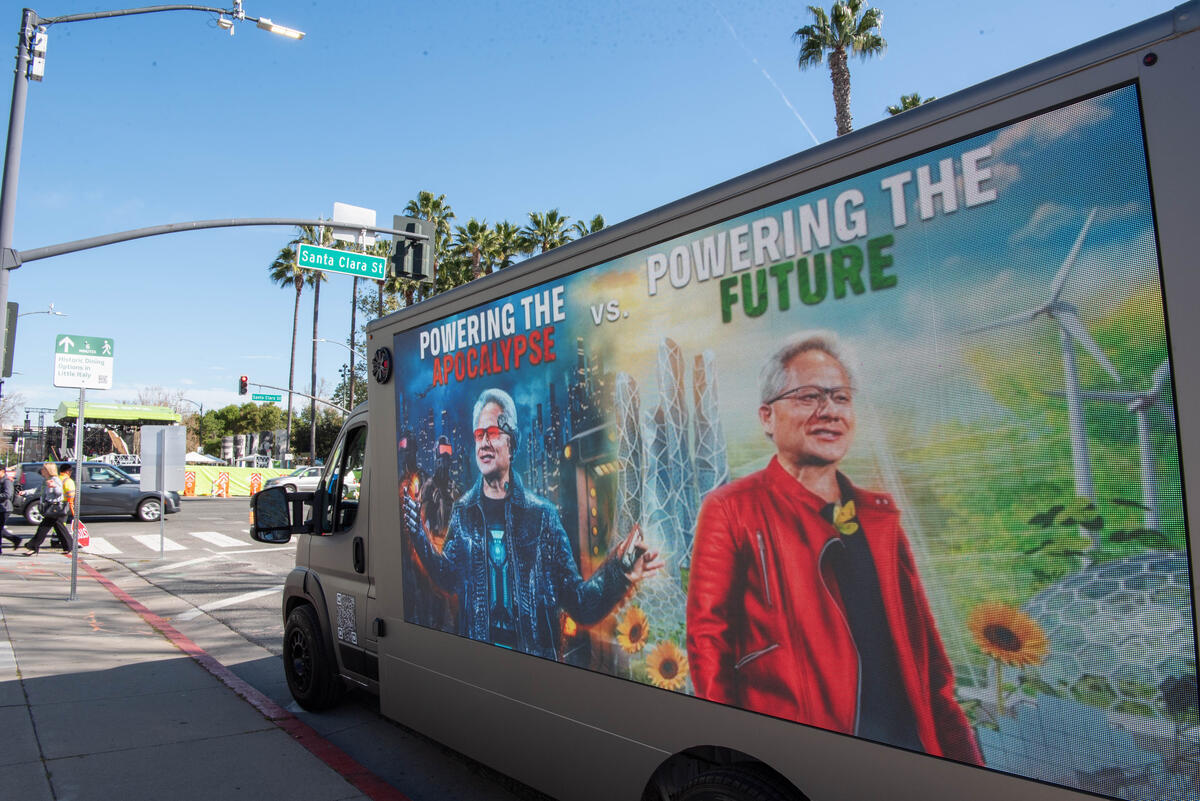 Protest at NVIDIA GTC Conference in San José, California. © Brooke Anderson / Greenpeace