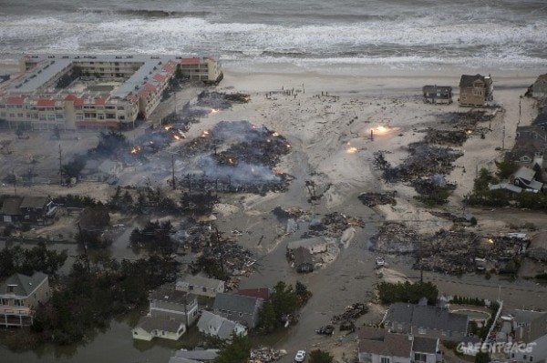 Fires burn in Lavallette in the aftermath of Hurricane Sandy on the New Jersey coast.