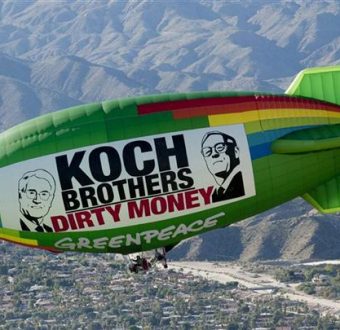 Airship Protests Koch Brothers Meeting