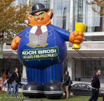 Koch Bros Fat Cat Protest
