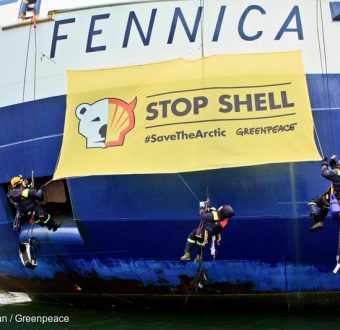 Shell Arctic Drilling Action in Helsinki