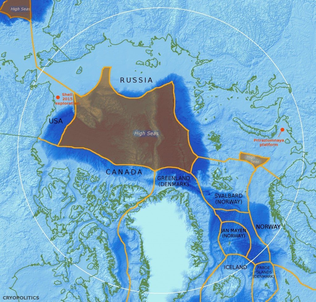 Central Arctic Ocean Map