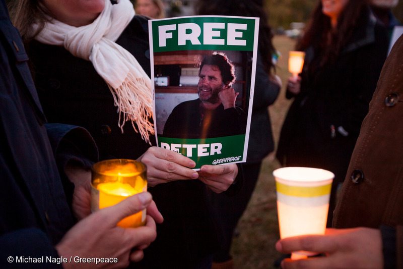 'Free the Arctic 30' Candlelight Vigil in Norwalk USA